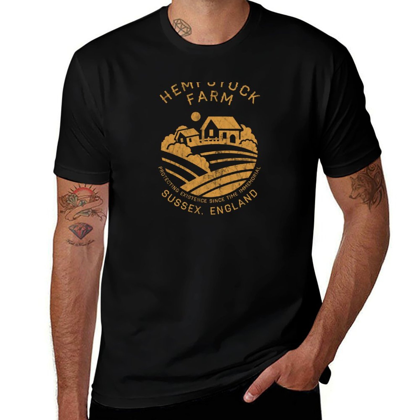 Urban Farming Is - Hempstock Farm T-Shirt Urban Casual Loose