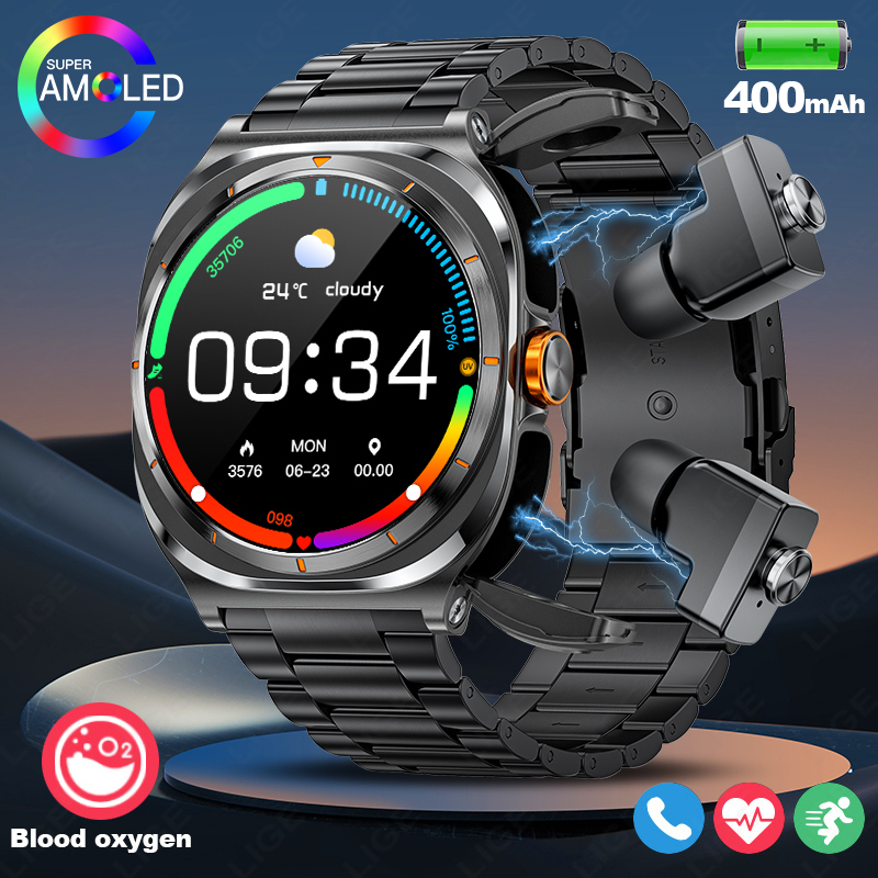 LIGE 2025 Watch Wireless Earph - Do Oxygen Meter recension och pris