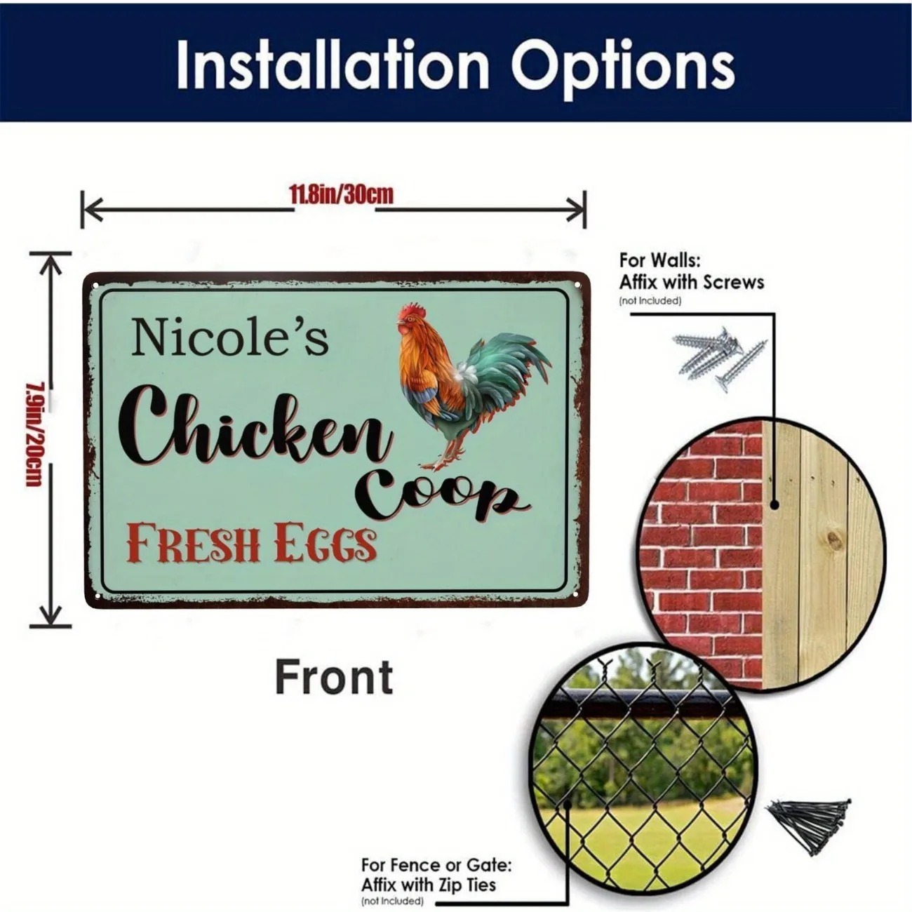 Custom Text Chicken Coop Sign  - Urban Farming Wall recension och pris