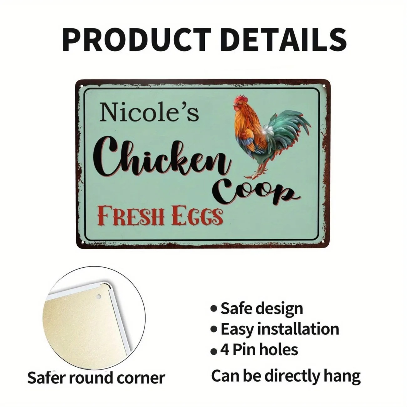 Custom Text Chicken Coop Sign  - Urban Farming Wall recension och pris
